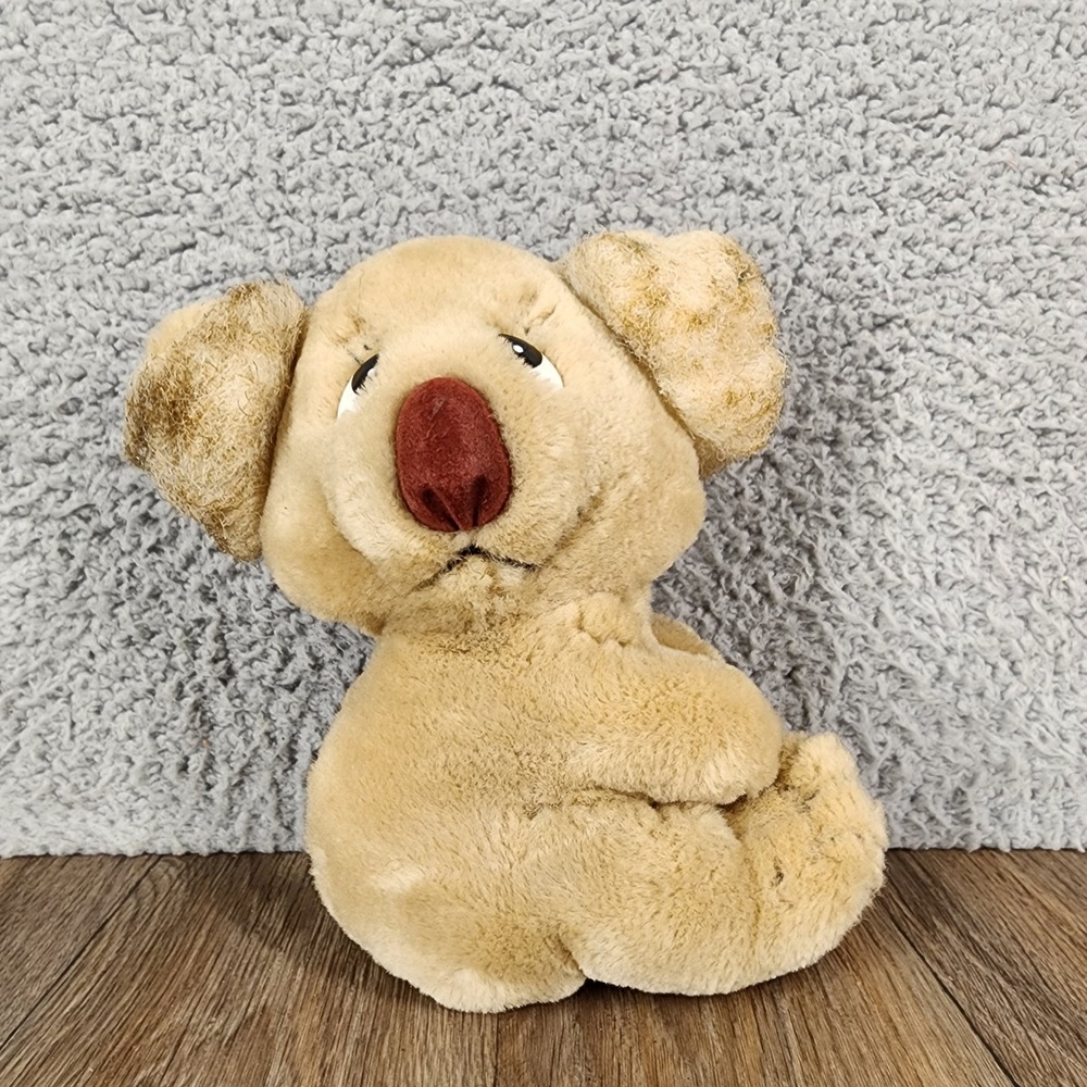 Vintage 1982 Dakin Koala Plush Stuffed Animal Tan Brown Nose Korea 8.5"